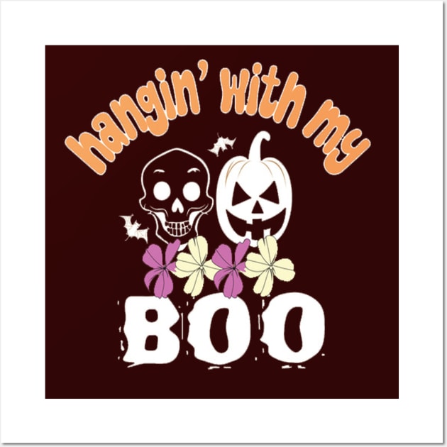 Hangin' with My Boo: Spooky-Cute Merch for Every Occasion! Wall Art by Linna-Rose